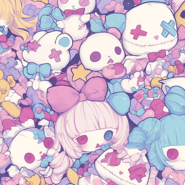 Cute pastel creepy dolls