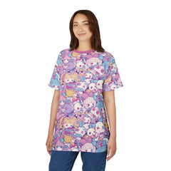 Cute pastel creepy dolls pattern Unisex AOP Cut & Sew T-shirt