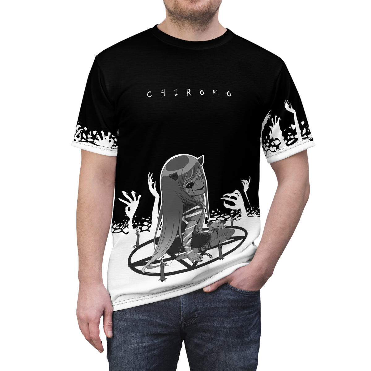 Chiroko - Necromancer Monochrome - All Over T-Shirt