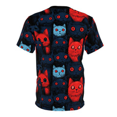 Cats of doom Japanese creepy art Unisex AOP Cut & Sew T-shirt