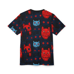 Cats of doom Japanese creepy art Unisex AOP Cut & Sew T-shirt