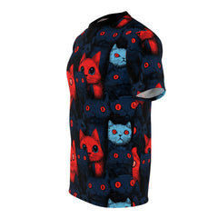 Cats of doom Japanese creepy art Unisex AOP Cut & Sew T-shirt