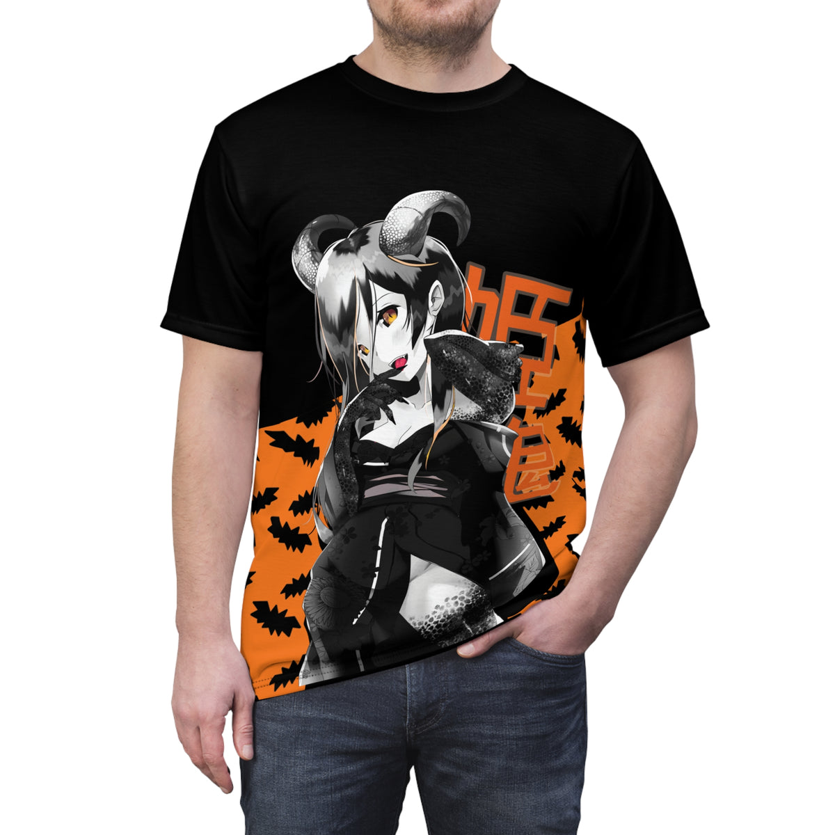 Oni-Hime - Demon Princess Halloween Monochrome - All Over T-Shirt