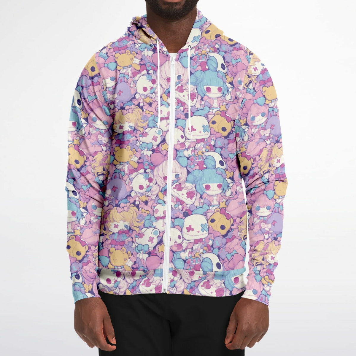 Pastel Creepy Dolls - All Over Zip Hoodie