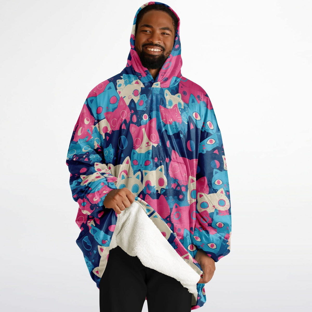 Pastel Cats - Fluffy Snug Hoodie