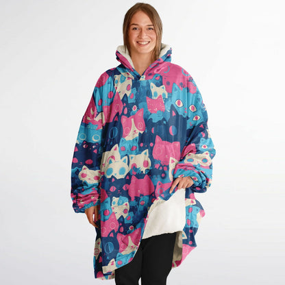Pastel Cats - Fluffy Snug Hoodie