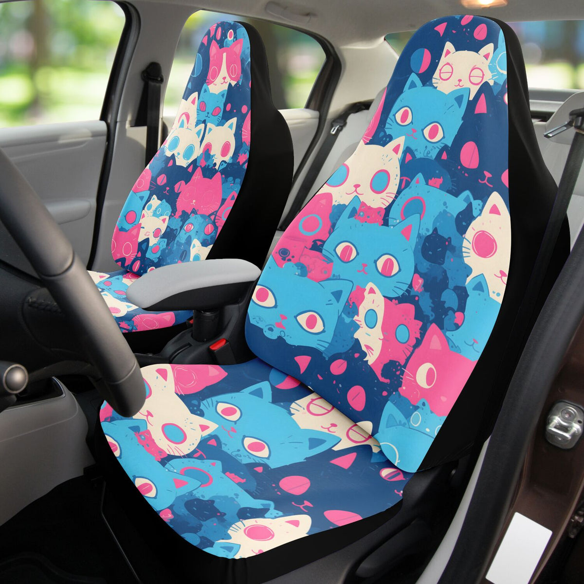 Pastel Cats - Car Seat Covers Set of 2