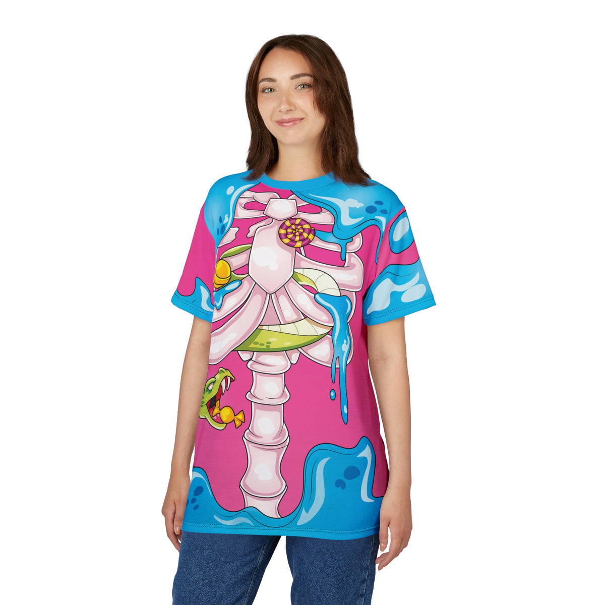 Kawaii Skeleton Halloween - All Over T-Shirt