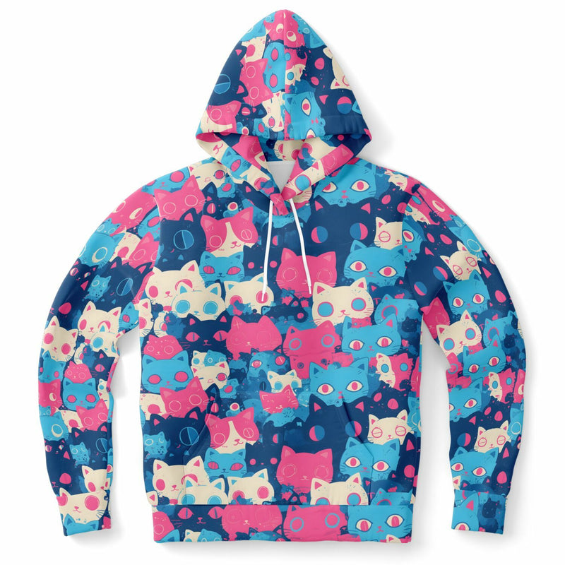 Cute pastel cat pattern Unisex AOP Hoodie
