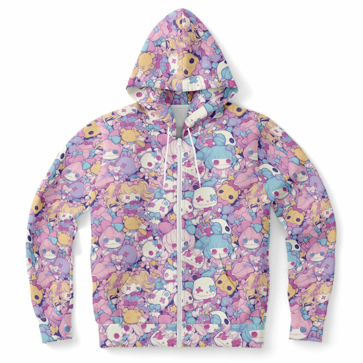 Pastel Creepy Dolls - All Over Zip Hoodie
