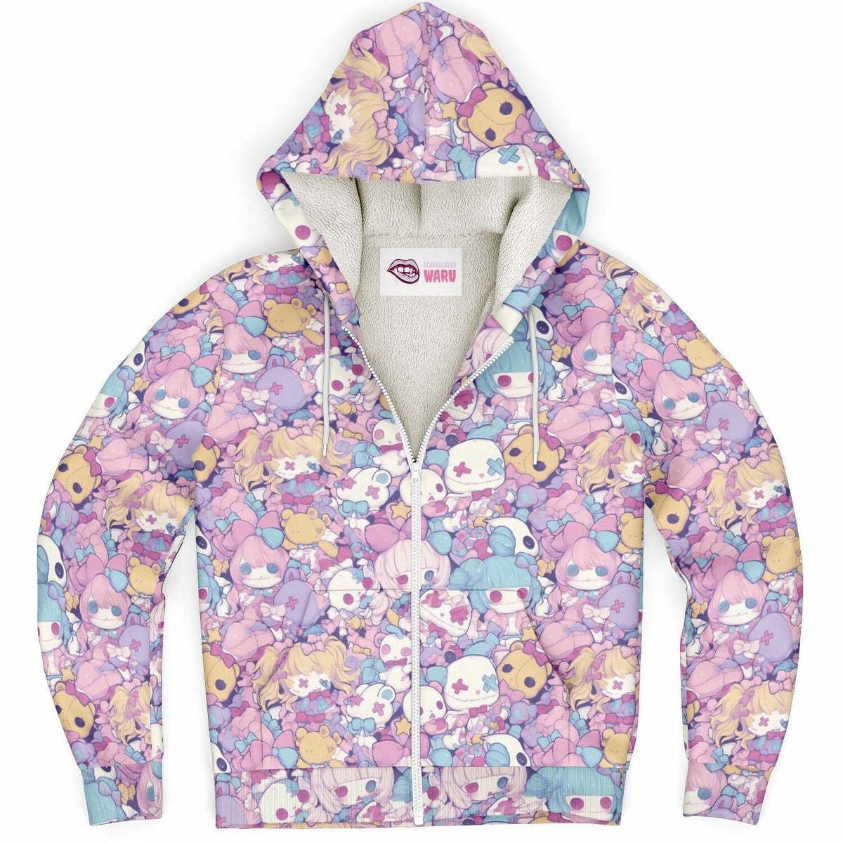 Pastel Creepy Dolls - Sherpa Jacket Hoodie