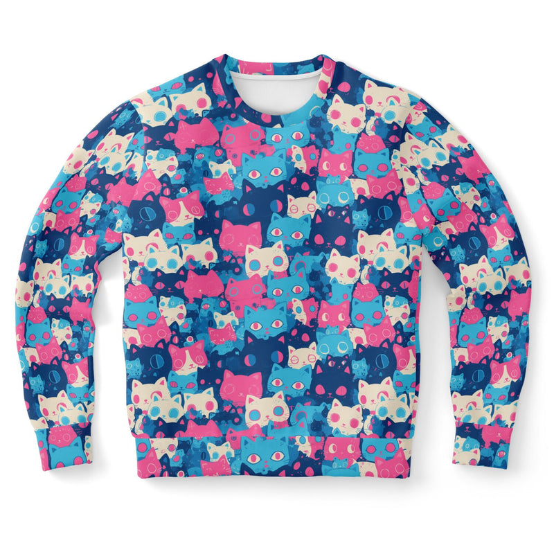 Cute pastel cat pattern AOP Sweatshirt