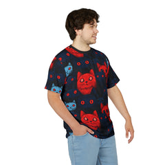 Cats of doom Japanese creepy art Unisex AOP Cut & Sew T-shirt