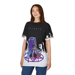 Chiroko Kawaii Creepy Cute Demon Anime Girl Unisex AOP Cut & Sew T-shirt