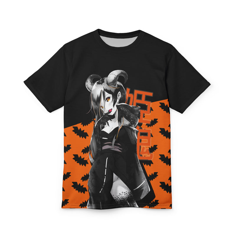 Oni-Hime B&W Hentai Demon Kawaii Anime Girl - Halloween Edition Unisex AOP Cut & Sew T-shirt