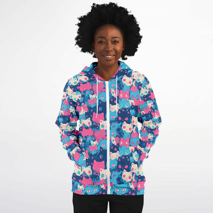 Pastel Cats - All Over Zip Hoodie