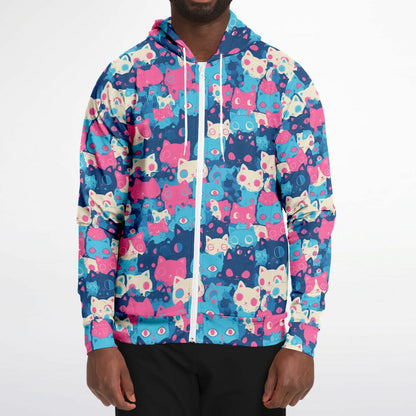 Pastel Cats - All Over Zip Hoodie