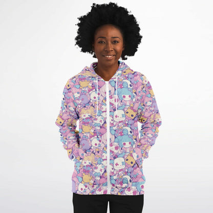 Pastel Creepy Dolls - All Over Zip Hoodie