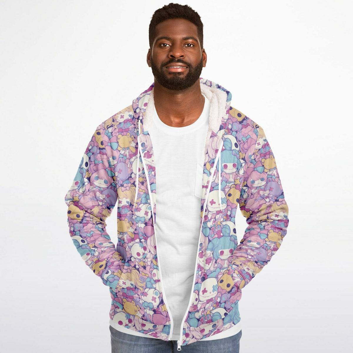 Pastel Creepy Dolls - Sherpa Jacket Hoodie