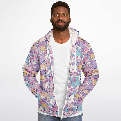 Pastel Creepy Dolls - Sherpa Jacket Hoodie