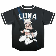Luna - Wolf anime girl werewolf Unisex Baseball Jersey t-shirt - AOP - kawaiiwaru