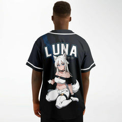 Luna - Wolf anime girl werewolf Unisex Baseball Jersey t-shirt - AOP - kawaiiwaru